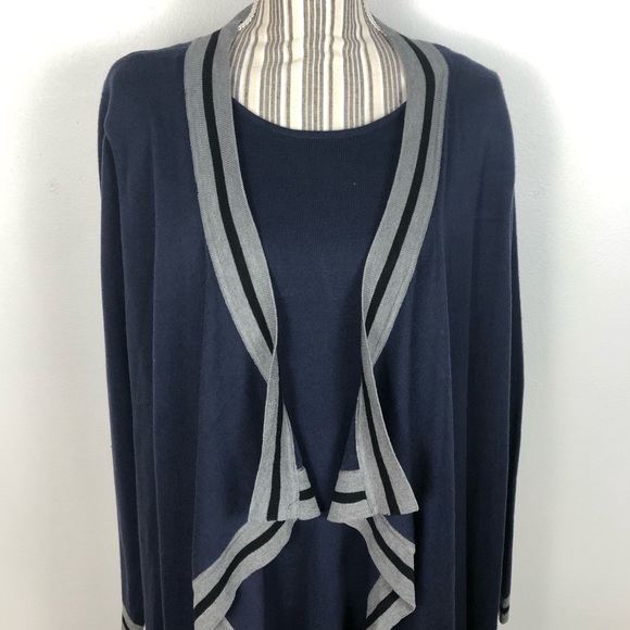 NWT Harper Rose sz 18 blue gray knit dress cardig. - Picture 2 of 10